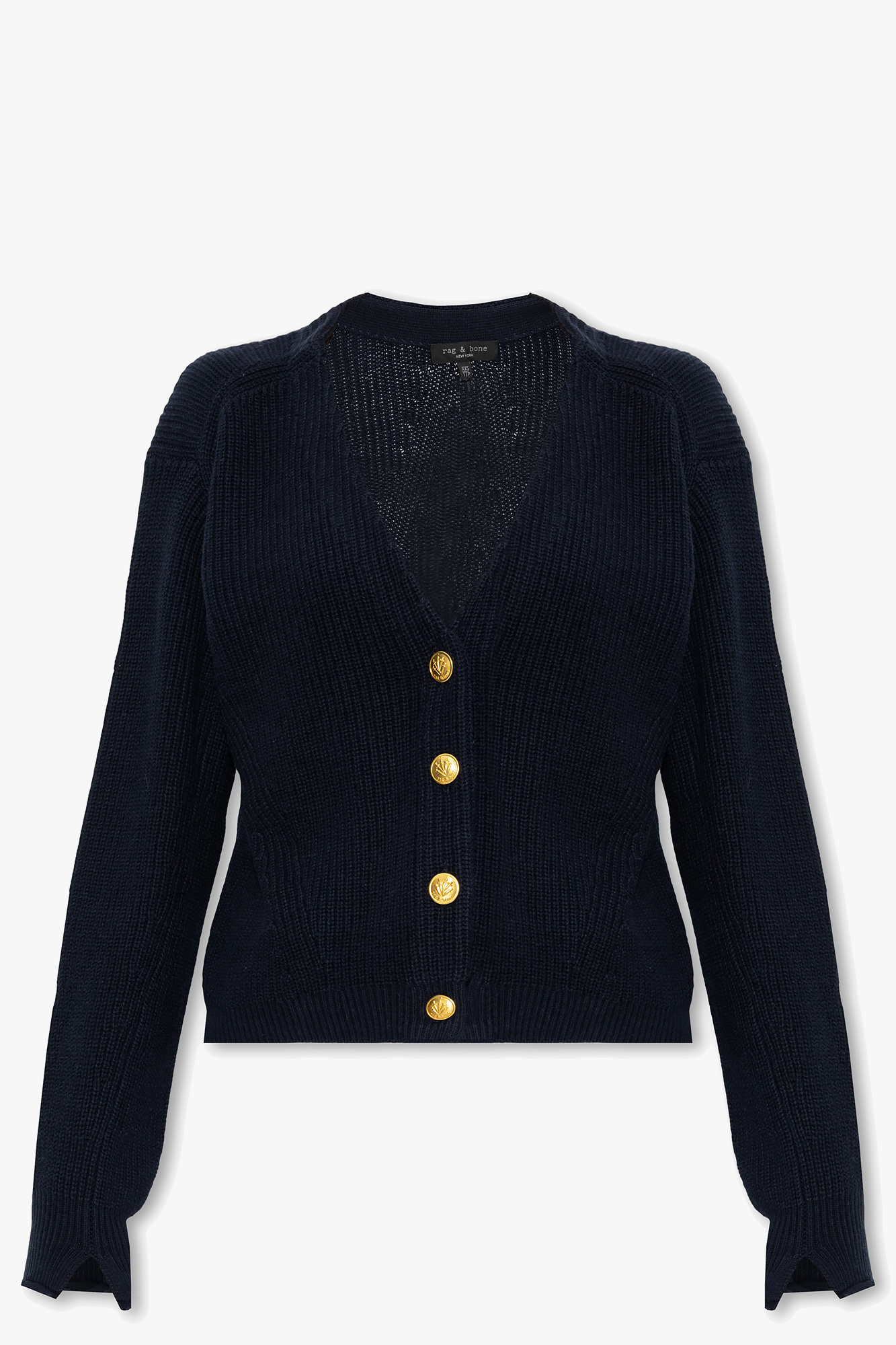 Navy ribbed outlet cardigan